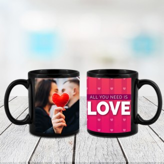 All you need is love personalized black mug Personalize Gift Delivery Jaipur, Rajasthan